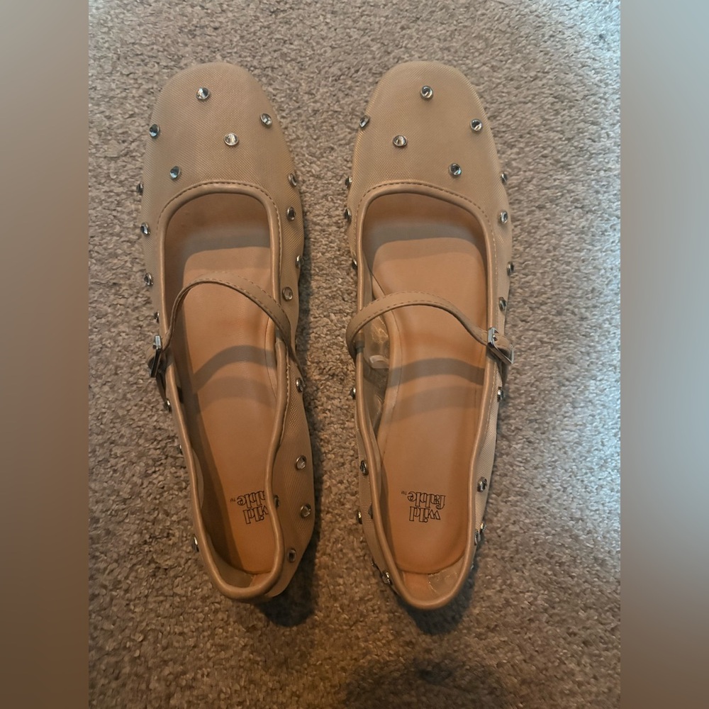 Wild Fable Tan Studded Flats